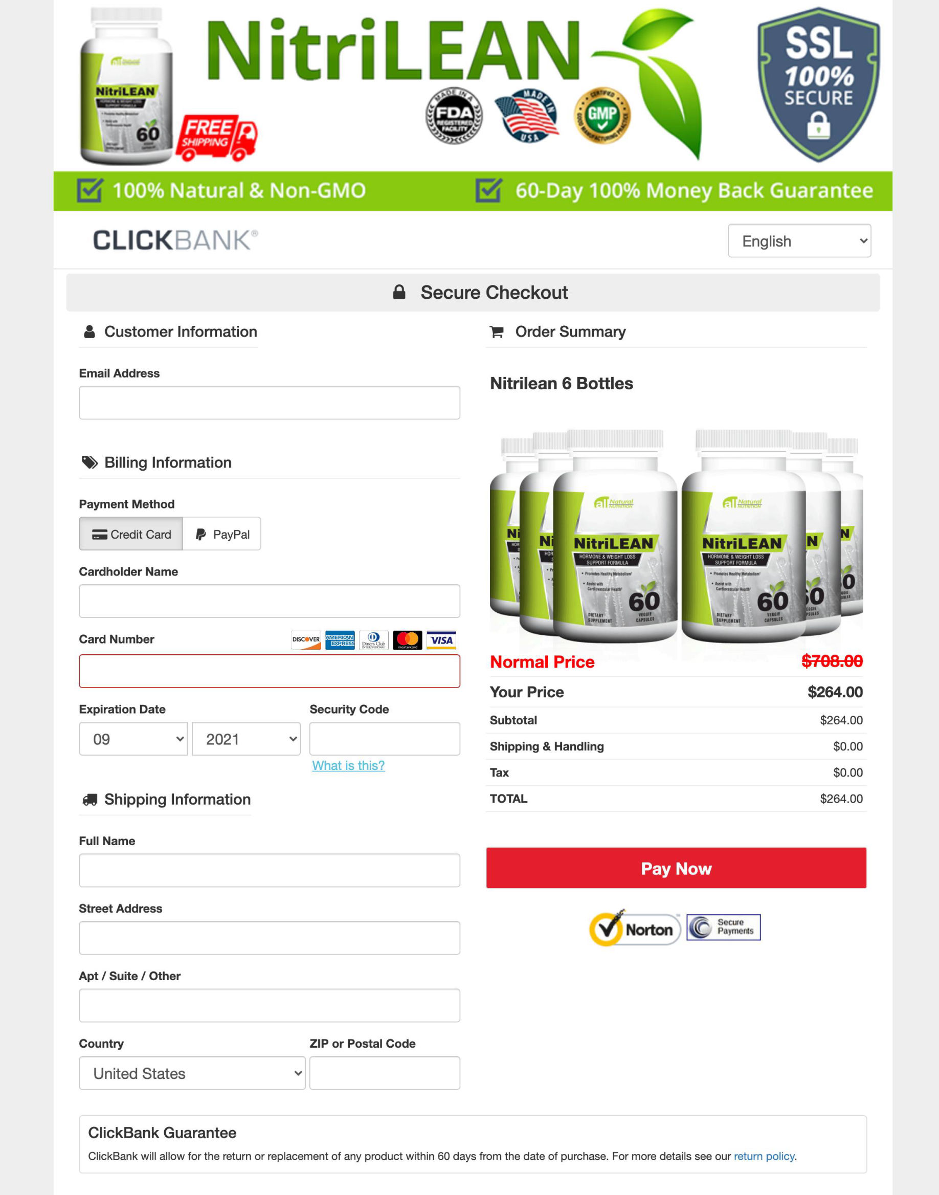 secure checkout sale page